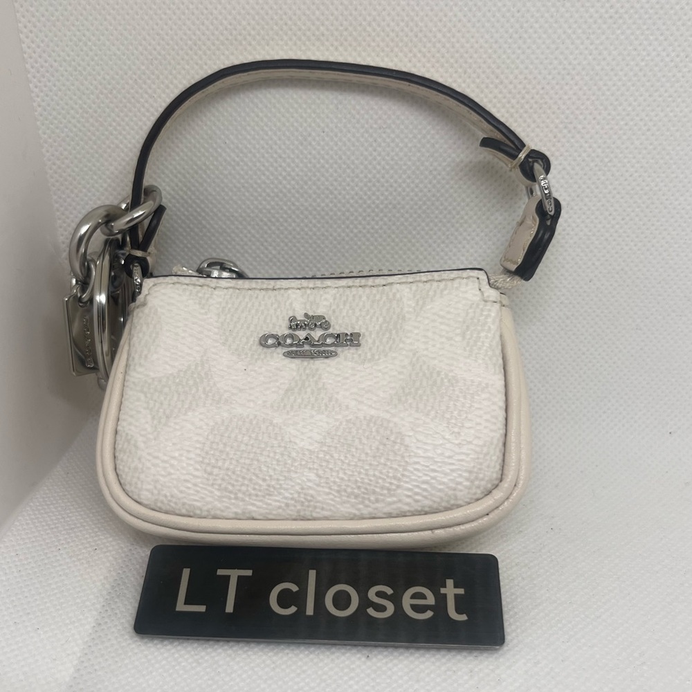 New Coach Mini Nolita Bag Charm In Signature Canvas CX067